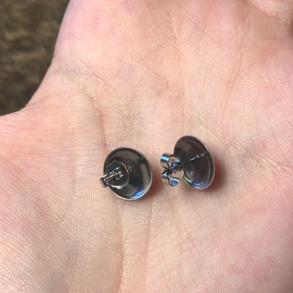 Sterling silver Native American turquoise post earrings - Picture 4 of 4